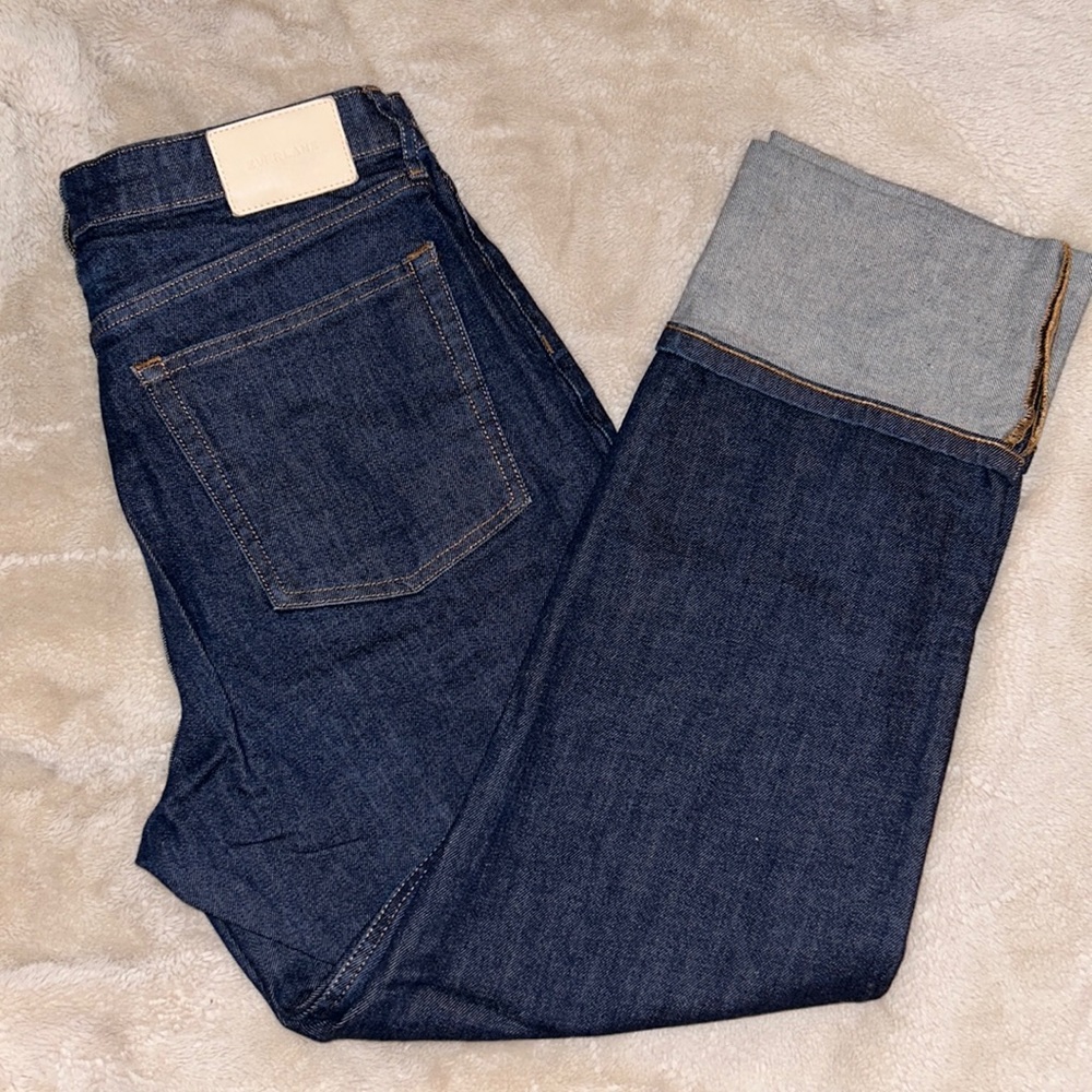 Everlane high rise straight big cuff jeans